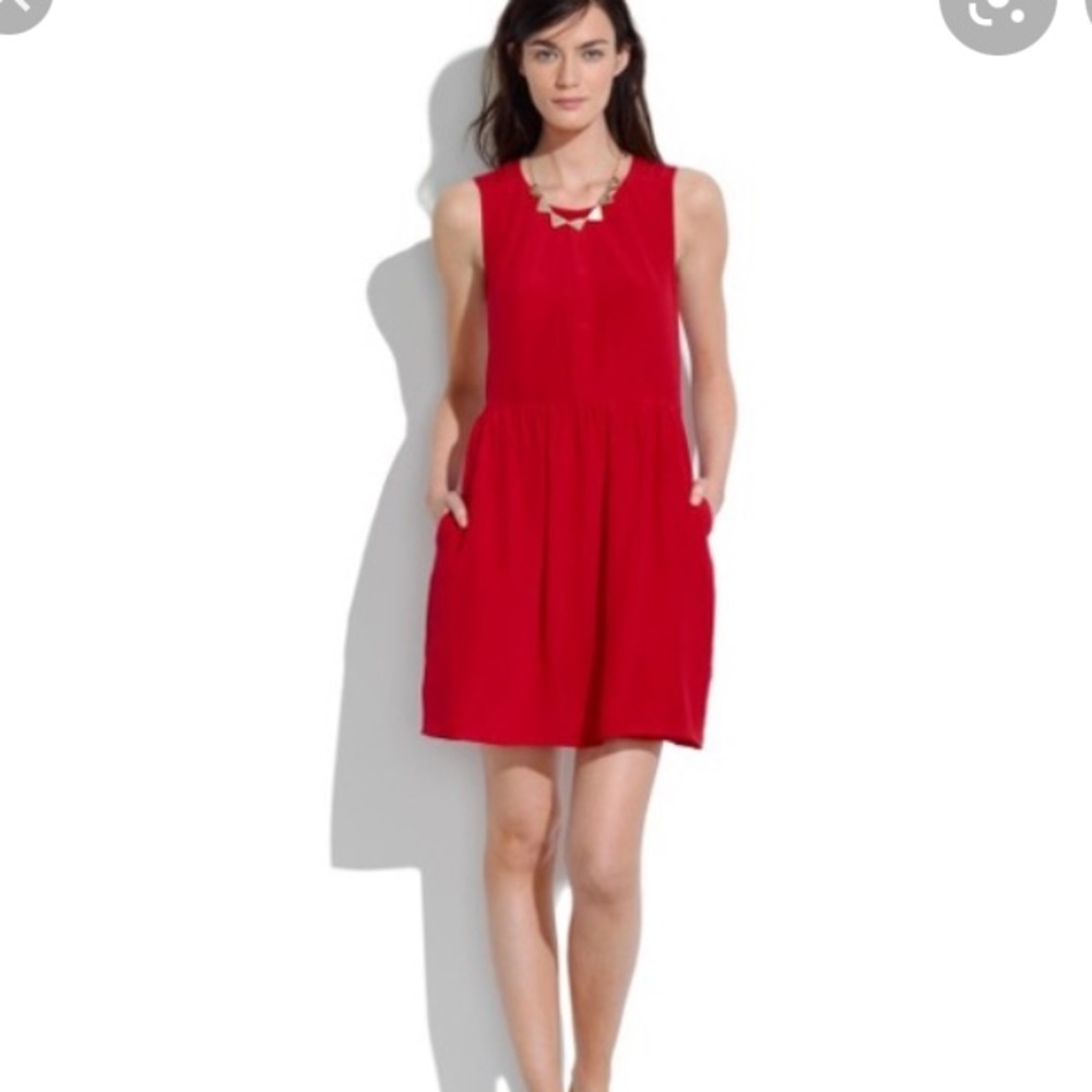 Madewell Shirred Silk Dress